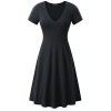 FENSACE with Pockets Womens V-Neck Short Sleeve Casual Flare Midi Dress - ワンピース・ドレス - $18.99  ~ ¥2,137