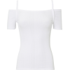 FRAME Open Strap White Tee - Koszule - krótkie - 