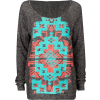 FULL TILT Navajo Screen Womens Sweatshirt Black Heather - Cardigan - $24.99 