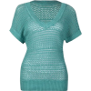 FULL TILT Open Weave Womens Sweater Teal Green - Pullovers - $19.97 
