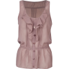 FULL TILT Ruffle Front Womens Top Taupe - Top - $21.99 