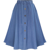 Falda denim cintura elástica con botones - Saias - 11.35€ 