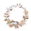 Fall circle wreath - Иллюстрации - 