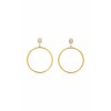 Faraone Mennella 18K Gold Diamond Hoop E - Earrings - $2.35 
