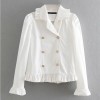 Fashion Joker Long Sleeve Ruffled Button - Jacket - coats - $27.99  ~ £21.27
