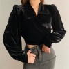 Fashion big lapel long sleeved short shi - Camisas - $27.99  ~ 24.04€
