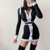 Fashion color matching waist fashion zip - Dresses - $35.99 