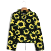 Fashion flower print zipper slim long sl - Jacken und Mäntel - $32.99  ~ 28.33€