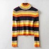 Fashion half-necked color striped sweate - Jerseys - $27.99  ~ 24.04€