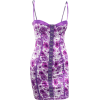 Fashion off-the-shoulder pleated print suspenders short skirt dress - Dresses - $27.99 