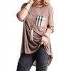 Fashionomics Womens Roll Up Sleeve Boat Neck Loose Fit Shirts Pullover Top - Pullovers - $19.90 