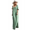 Fashionomics Womens Women's Short Sleeve Curved Hem Oversize Casual Maxi Dress with Side Slit-Made in USA - Haljine - $19.99  ~ 17.17€