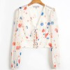 Fashion printed V-neck lace shirt - Koszulki - krótkie - $27.99  ~ 24.04€