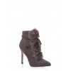 Faux Fur Lace Up High Heel Booties - Čizme - $19.99  ~ 126,99kn
