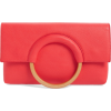 Faux Leather Circle Clutch - Bolsas com uma fivela - 