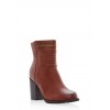 Faux Leather High Heel Zipper Booties - Boots - $19.99 