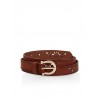 Faux Leather Perforated Skinny Belt - Belt - $3.99 