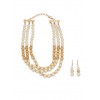 Faux Pearl Necklace with Matching Earrings - Earrings - $8.99 