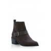 Faux Suede Booties with Buckle Accent - Škornji - $19.99  ~ 17.17€