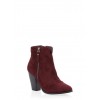 Faux Suede Side Zip Stacked Booties - Boots - $19.99  ~ £15.19