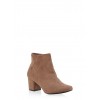 Faux Suede Square Toe Booties - Boots - $19.99 