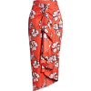 Faux Wrap Floral Silk Skirt - Gonne - 