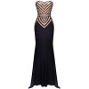 Fazadess Prom Dress A Line Sweetheart Sequin Back Floor Length Evening Dress - Dresses - $50.88 