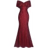 Fazadess Women Floral Lace Vintage Wedding Maxi Bridesmaid Dress - Haljine - $46.99  ~ 298,51kn