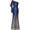 Fazadess Women Sequin Detachable Ribbon Gradient Mermaid Long Prom Party Dress - 连衣裙 - $66.88  ~ ¥448.12