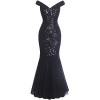 Fazadess Women V-Neck Mermaid Sequins Lady Dress Evening Prom Celebrity Dresses - Dresses - $69.99 