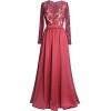 Fazadess Women's 30s Brief Lace Elegant Red Wedding Bridesmaid Evening Dress - Dresses - $47.99 