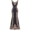 Fazadess Women's Fashion Sparkling Sequin Golden Partten Banquet Dress - Dresses - $78.88 