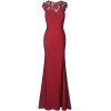 Fazadess Women's Floral Lace Split Side Formal Wedding Party Maxi Long Dress - Dresses - $59.99 