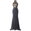 Fazadess Women's Halter Floral Lace Vintage Wedding Maxi Long Dress - Vestiti - $68.99  ~ 59.25€