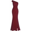 Fazadess Women's Ruched One Shoulder Side Split Slim Formal Evening Party Dress - sukienki - $75.88  ~ 65.17€