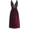 Fazadess Women's Sexy Deep V Neck Vintage Sequin Cocktail Party Swing Dress - 连衣裙 - $63.99  ~ ¥428.75