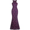 Fazadess Women's Vintage Floral Lace Sleeveless Cocktail Formal Long Dress - Dresses - $65.99 