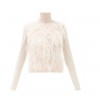 Feathered Front Sweater - Puloverji - 