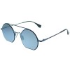 Fendi Eyeline FF 0291 PJP 3J Blue Metal Round Sunglasses Silver Mirror Lens - Eyewear - $218.43 