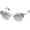 Fendi FF 0240 35J Waves Pink Crystal Plastic Cat-Eye Sunglasses Blue Gradient Lens - Eyewear - $218.01 