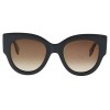 Fendi FF0264/S 807 Black FF0264/S Round Sunglasses Lens Category 3 Lens Mirrore - Eyewear - $120.00 