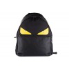 Fendi men's rucksack backpack travel stondato calfskin century occhi black - Mochilas - 