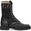 Fendi - Knit & leather ankle boots - Boots - $750.00 