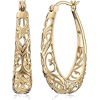 Filigree Hoop Earrings Gold - Earrings - $30.00 