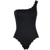 Firpearl Women's One Piece Swimsuit One Shoulder Swimwear Scalloped Trim Monokini Bathing Suit - Swimsuit - $19.99 