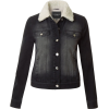 Fitted Black Denim Jacket - Jacket - coats - 