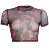 Flame mesh perspective sexy top - Shirts - $17.99 