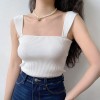 Flat shoulder pit strip knitted short sleeve T-shirt - Shirts - kurz - $25.99  ~ 22.32€