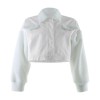 Fleece long sleeved lapel short coat - Shirts - $32.99 