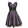 Flocked Mesh & Satin Overlay Holiday Party Dress Junior Plus Size Black/Lavender - Obleke - $99.99  ~ 85.88€